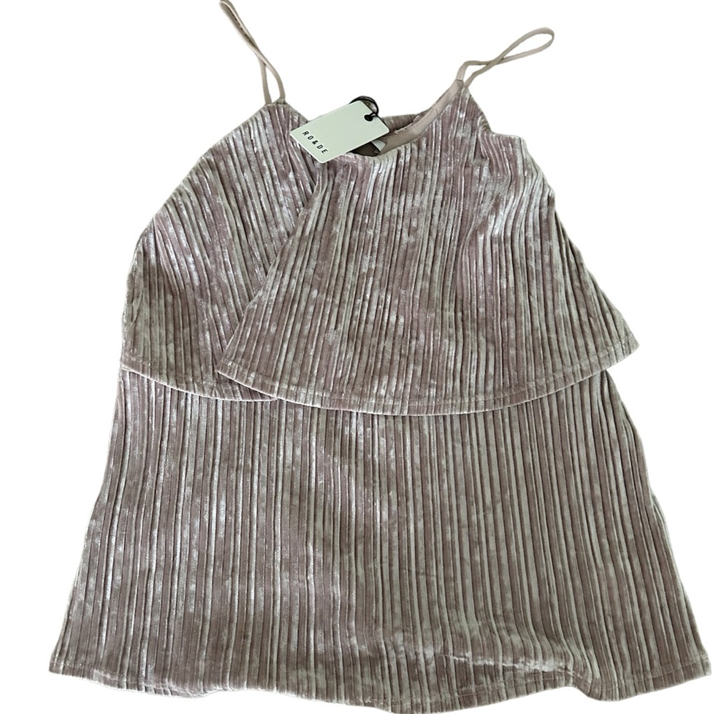 RO & DE Crushed Velvet Velour Tiered + Ribbed Layered Tank‎ - Size Small